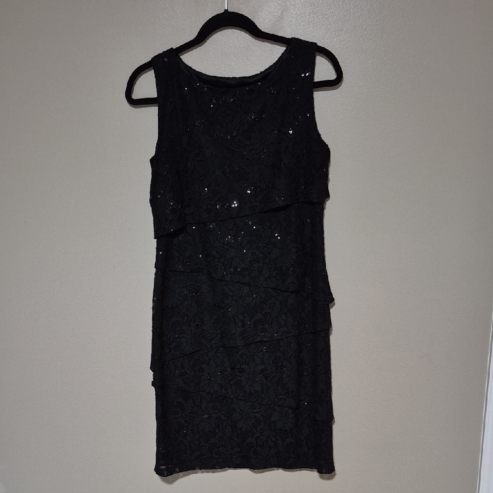 Ronni Nicole Black Layered Mini Dress
